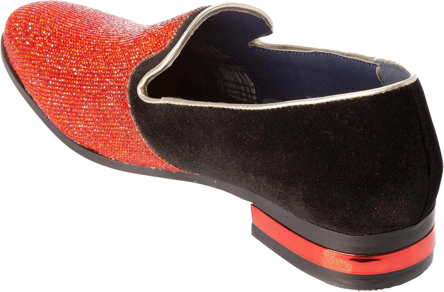 Treasure Mens Slip-On Fashion-Loafer Sparkling-Glitter Dress-Shoes