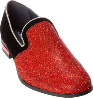 Treasure Mens Slip-On Fashion-Loafer Sparkling-Glitter Dress-Shoes