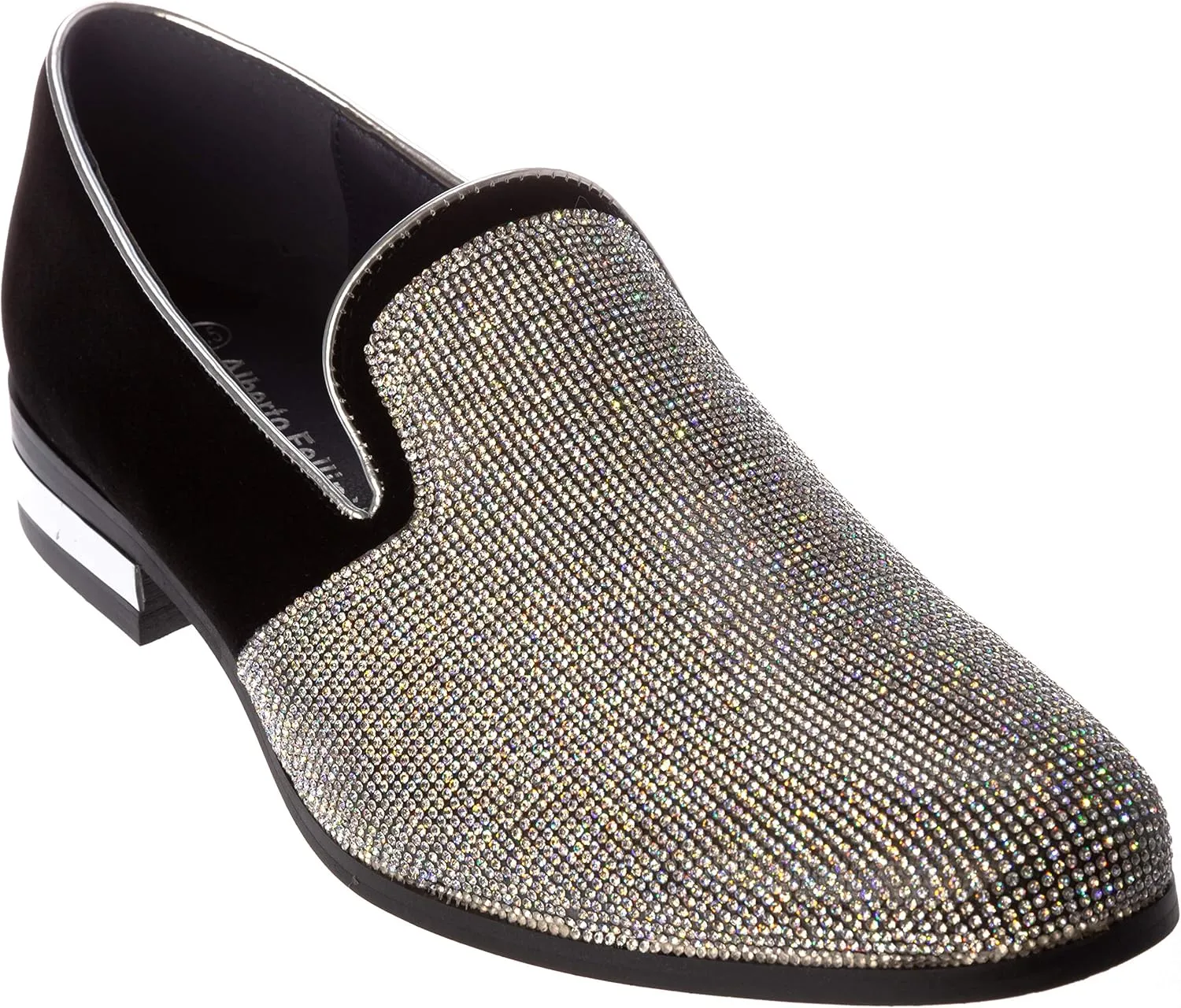 Treasure Mens Slip-On Fashion-Loafer Sparkling-Glitter Dress-Shoes