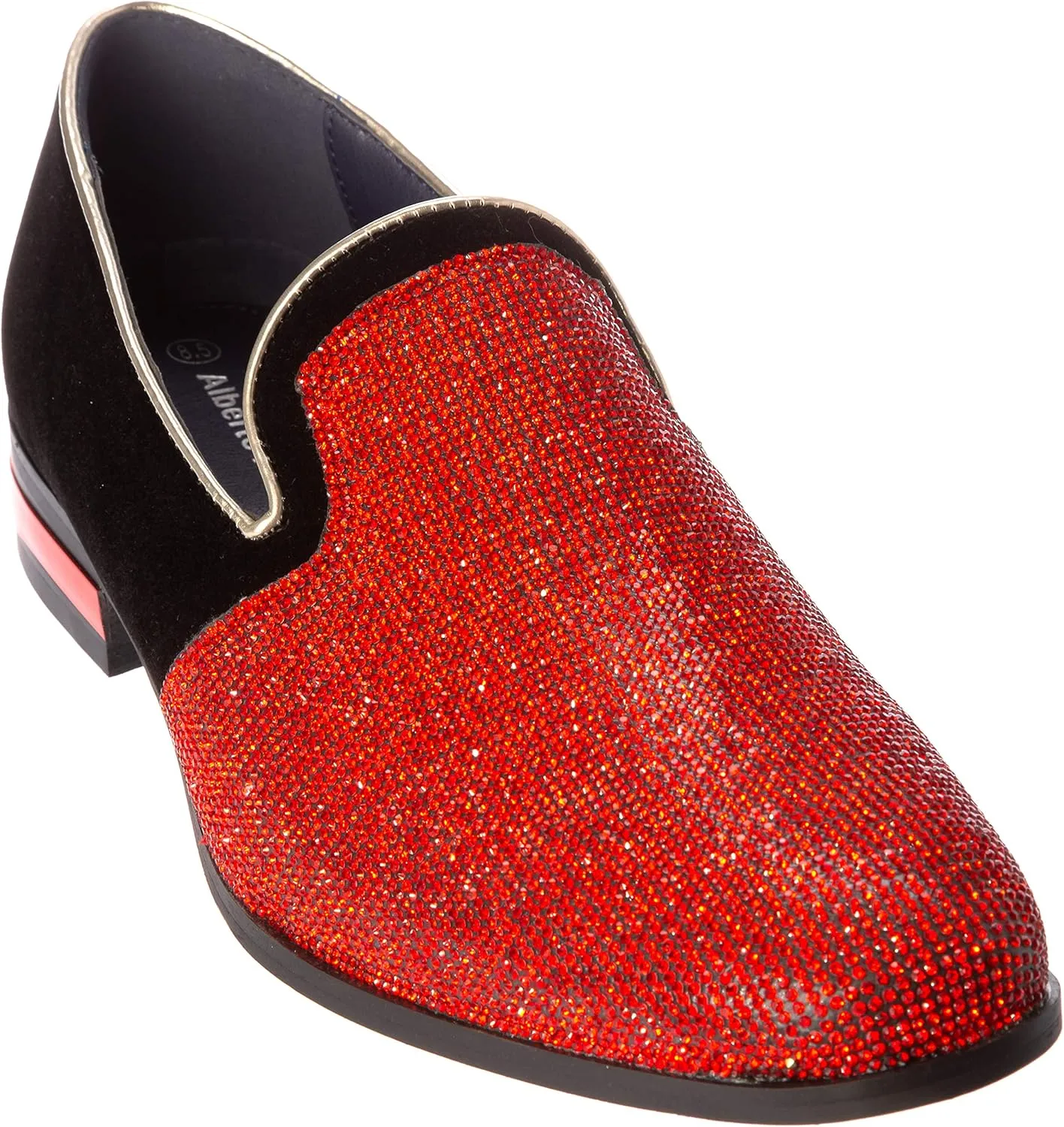 Treasure Mens Slip-On Fashion-Loafer Sparkling-Glitter Dress-Shoes