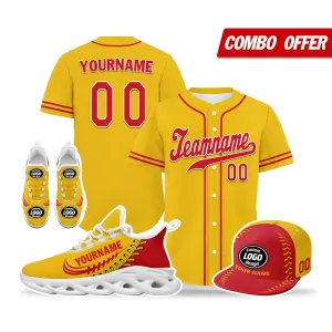 Unique Gift,Custom Yellow Jersey MaxSoul Shoes and Hat Combo Offer Personalized ZH-bd0b00e0-8