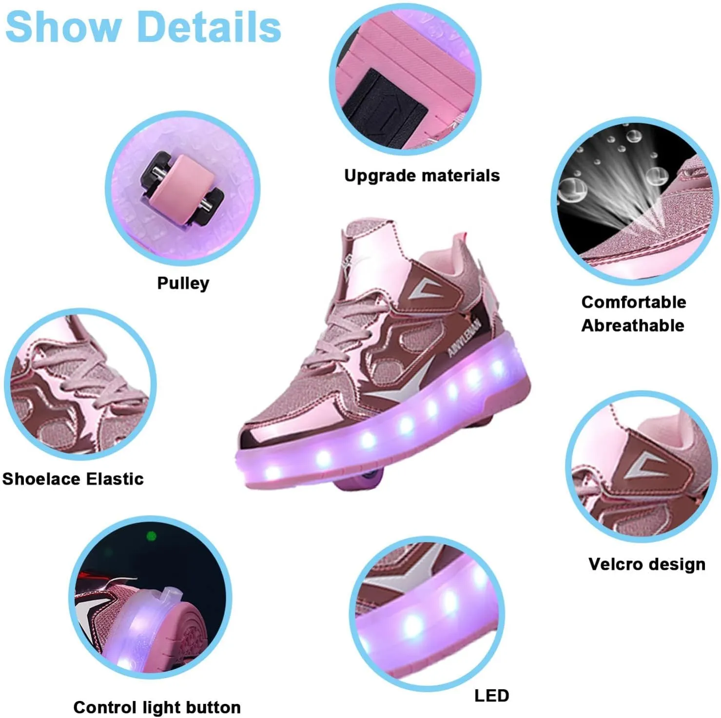 Unisex Kids Roller Skates Shoes USB Charging??LED Lights Up Trainers Double Wheels Retractable Technical Skateboarding for Boys Girls Ideal Gift,Purple-12.5LittleKid