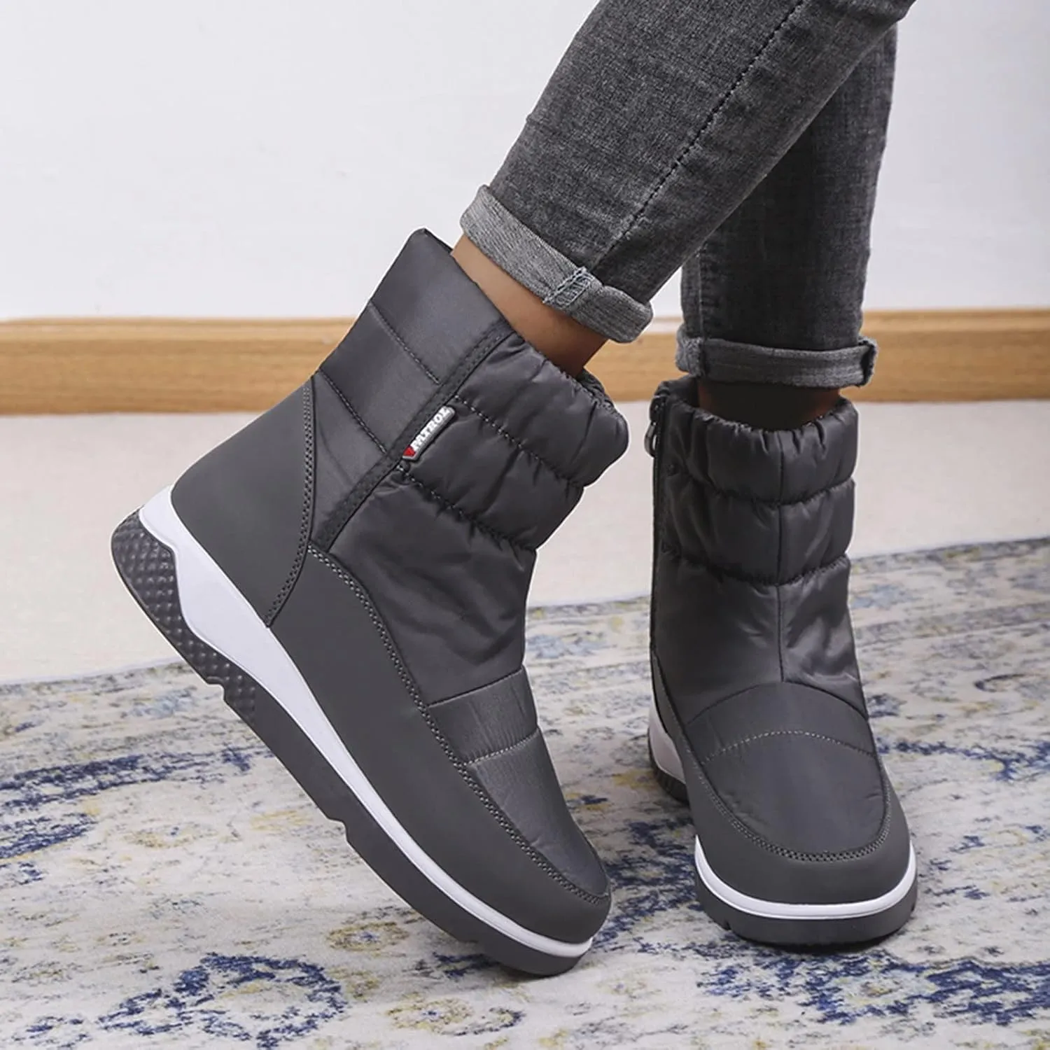 Winter Boots for Women Waterproof Snow Insulated Women's Winter Warm Back Lace Up Leather Waterproof Snow Boots Womens Boots for Snow Tall Snow Boots Boots for Women Winter Snow
