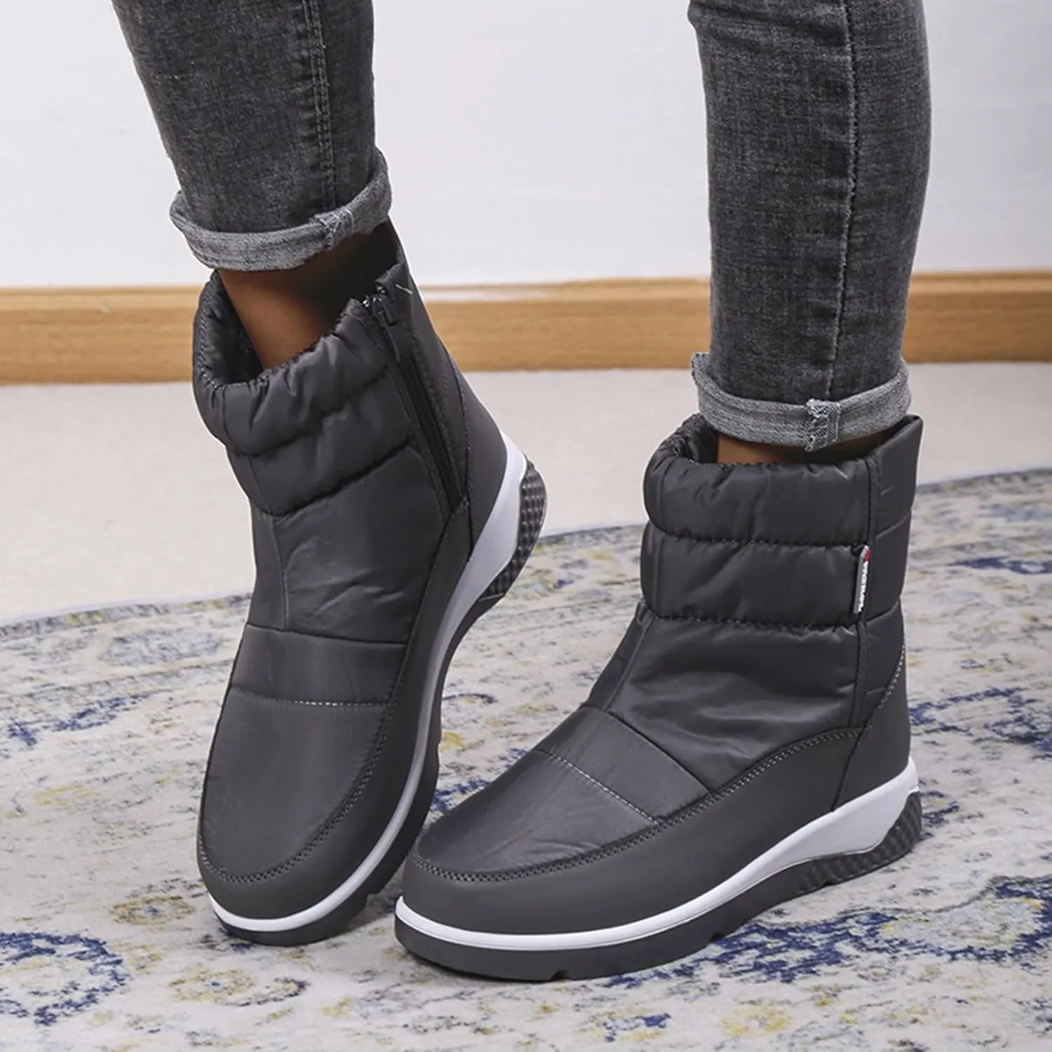 Winter Boots for Women Waterproof Snow Insulated Women's Winter Warm Back Lace Up Leather Waterproof Snow Boots Womens Boots for Snow Tall Snow Boots Boots for Women Winter Snow