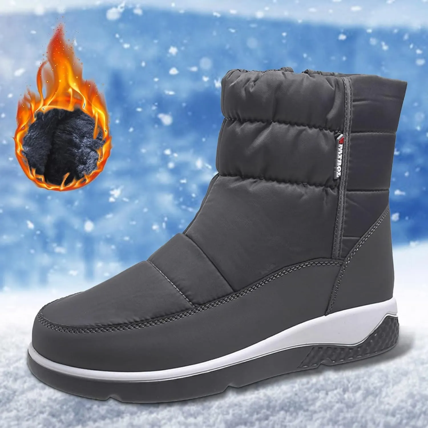 Winter Boots for Women Waterproof Snow Insulated Women's Winter Warm Back Lace Up Leather Waterproof Snow Boots Womens Boots for Snow Tall Snow Boots Boots for Women Winter Snow