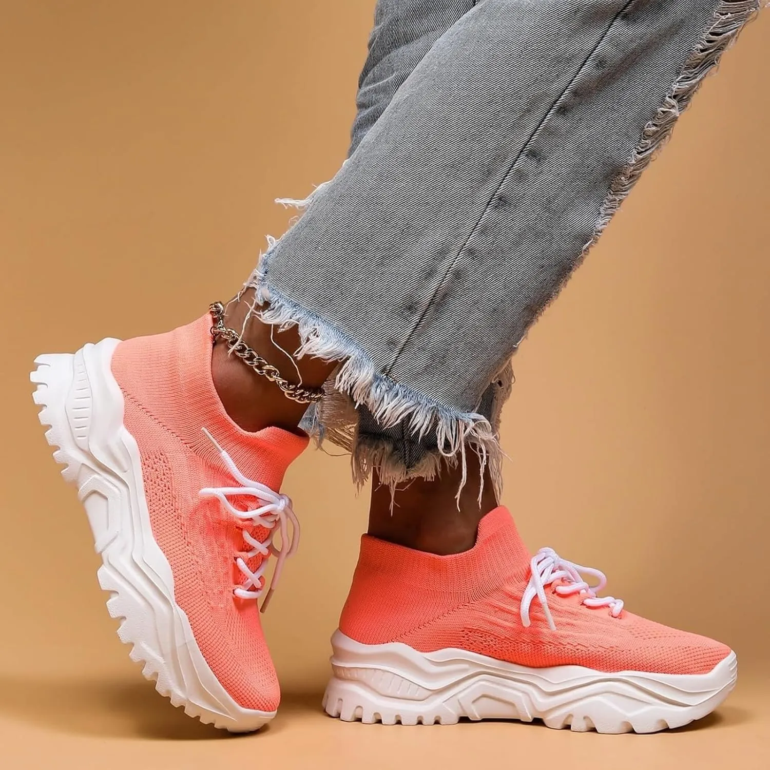 Womens Slip-on Shoes Lightweight Comfortable Sneakers Casual Breathable Walking Shoes Soft Sole Athletic Shoe Non-Slip Running Workout Ankle Socks Sneaker