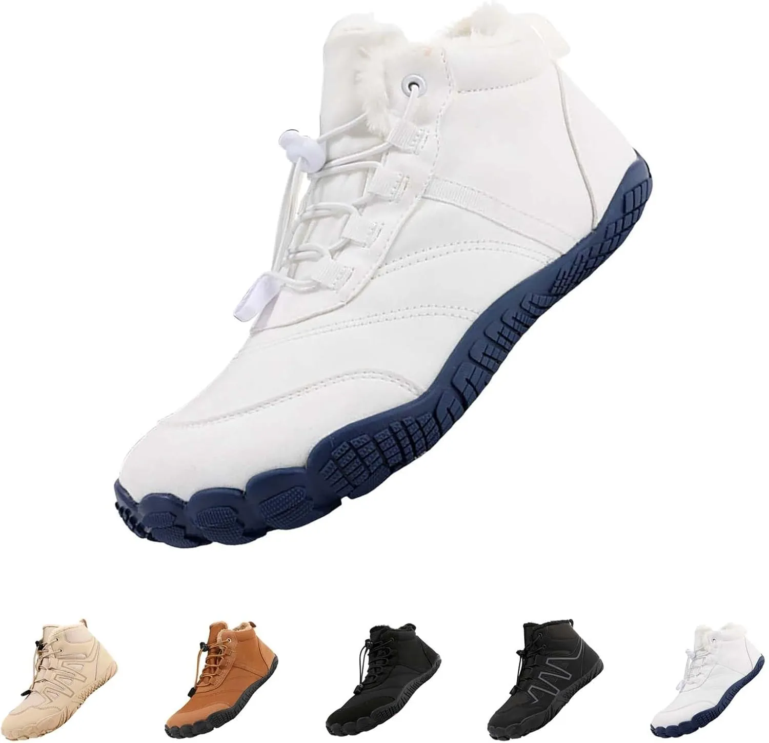 Womens Winter Sport Waterproof Boots Snow Boots Fur Lined Warm Ankle Boots Slip On Fuzzy Hiking Booties