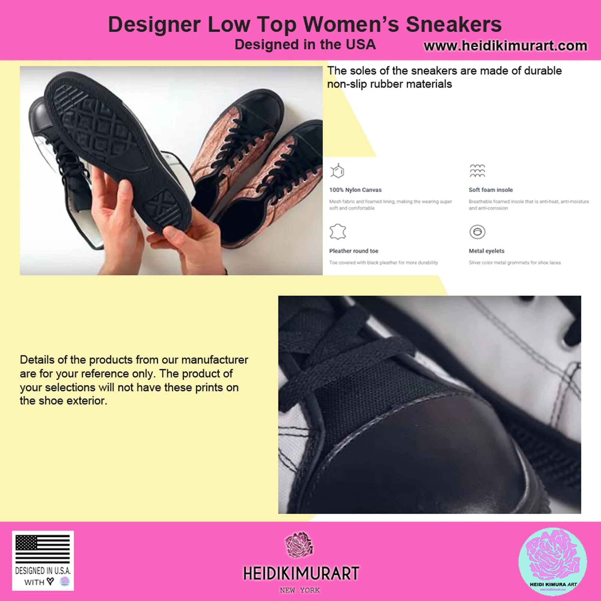 Yellow Women's Low Top Sneakers, Solid Color Premium Designer Low Top Ladies Shoes